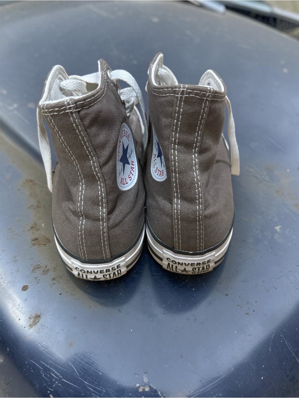 Converse Chuck Taylor High-Top Canvas Sneakers in Grey with White Accents - Picture 3 of 9
